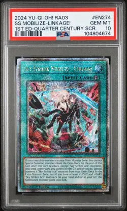 Sky Striker Mobilize - Linkage! Yugioh 2024 RA03-EN274 QCR 1st Edition PSA 10 - Image 1