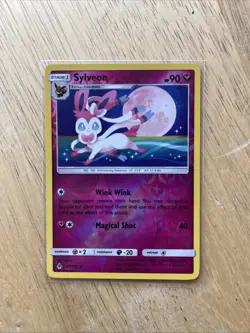 POKEMON SYLVEON 87/131 RARE REVERSE HOLOFOIL FORBIDDEN LIGHT NM CARD - Image 2