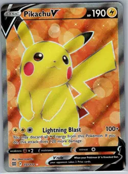 Pikachu V (Full Art) 157/172 SWSH09: Brilliant Stars - Pokemon Card - NM - Image 1