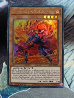 Yugioh Fighting Flame Swordsman German Ultra Rare MZMI-DE001 1st Ed NM - Image 1