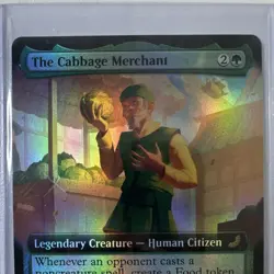 Magic The Gathering The Cabbage Merchant TLE Rare Green Foil Ext Art 0203 - Image 3