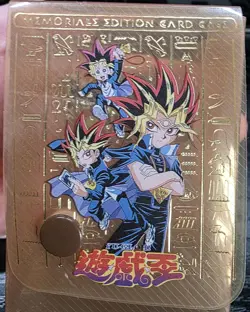 Yugioh Season 0 1998 Memorial Edition Deck Box Card Case Gold BUTTON CLASP - Image 1