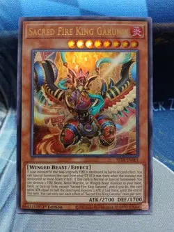Yugioh Sacred Fire King Garunix Ultra Rare SR14-EN001 1st Ed NM - Image 1