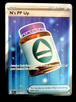 Pokemon N's PP Up Full Art Foil Trainer-Item Rare Card 262/217 ASCn English - Image 1