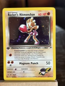 Pokemon Rocket's Hitmonchan 11/132 Gym Heroes Holo Rare 60 HP 1st Edition Engli… - Image 1