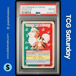1997 POKEMON JP TOPSUN BLUE BACK #NNO GROWLITHE PSA 8 - Image 1