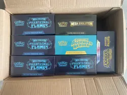 Pokemon Sealed ETB Lot - 4 Phantasmal Flames, Ascended Heroes, Mega Evo, Surging - Image 1