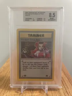 2000 Pokemon Team Rocket Rocket’s Sneak Attack 1st Edition Holo Rare #16 BGS 8.5 - Image 1