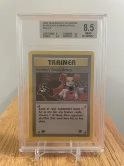 2000 Pokemon Team Rocket Rocket’s Sneak Attack 1st Edition Holo Rare #16 BGS 8.5 - Image 2