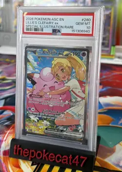 2026 POKEMON ASC SPECIAL ILLUSTRATION RARE #280 LILLIE'S CLEFAIRY EX PSA 10 - Image 1