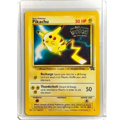 1999 POKEMON KIDS WB POKEMON THE FIRST MOVIE BLACK STAR PROMO PIKACHU - Image 1