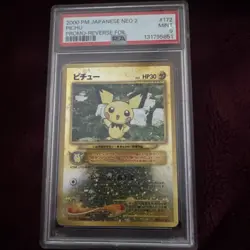 2000 Pichu Pokemon Japanese Neo 2 172 PSA 9 - Image 1