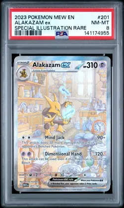 Pokemon Alakazam Ex Scarlet & Violet 151 Special Illustration 201/165 PSA 8 Mint - Image 1