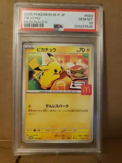 PIKACHU PSA 10 GEM MINT JAPANESE 2025 POKEMON JPN M-P PROMO MCDONALD'S #020 - Image 1