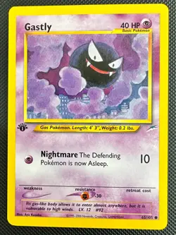 Pokemon 2002 Neo DESTINY 1st Edition GASTLY 65/105 NM - never played - Image 1