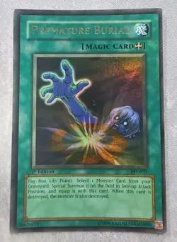 YuGiOh Premature Burial 1st Ed PSV-037 Ultra Rare Foil Holo - Image 1