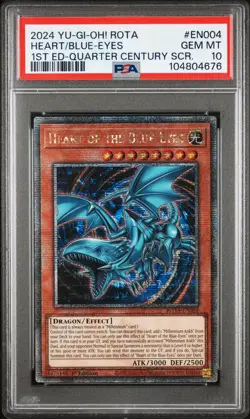 Heart of the Blue-Eyes Yugioh 2024 ROTA-EN004 Quarter Century Secret 1st PSA 10 - Image 1
