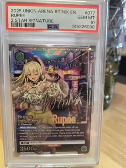 PSA 10 UNION ARENA: GODDESS OF VICTORY: NIKKE 077 RUPEE 2 STAR SIGNATURE ENGLISH - Image 1