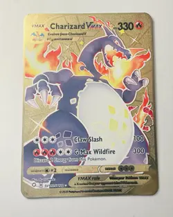 Pokemon Charizard VMAX Gold Metal Card TCG Gigantamax Charizard Vmax 🔥🔥🔥 - Image 3