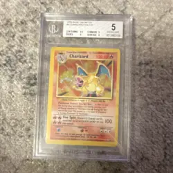 Charizard Pokemon 1999 Base Set Unlimited Holo BGS 5 4/102 English Card - Image 1