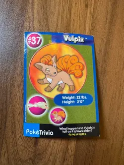 1999 Vulpix Moltres PokeTrivia Pokemon Card Mewtwo Strikes Back Movie Scene - Image 2