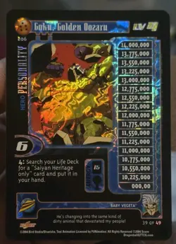 Goku Golden Oozaru Vintage Dragon Ball GT Card 206 - Image 1