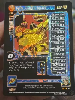Goku Golden Oozaru Vintage Dragon Ball GT Card 206 - Image 2
