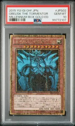 PSA10 MB01 JPS02 Obelisk the Tormentor Millennium Rare Yu Gi Oh Card Item Excell - Image 1