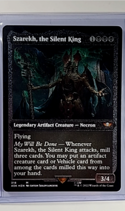 2022 MTG Warhammer 40K Thick Stock Display Foil Etched Szarekh the Silent King - Image 1
