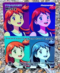 Pokemon Misty Anima Waifu Sexy Doujin ACG DIY Trainer Full Art Card Holo - Image 1