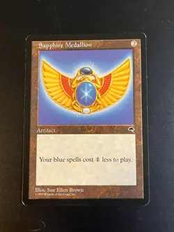 MTG -Sapphire Medallion - Tempest - Magic the Gathering - MP - Image 1
