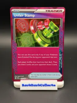 Pokemon Unfair Stamp 165/167 Twilight Masquerade Trainer Item ACE SPEC Rare - Image 1