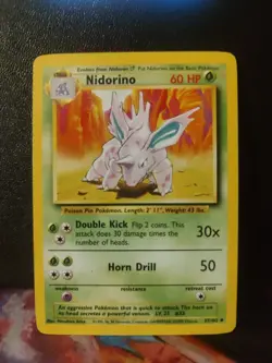 Nidorino LP 37/102 Base Set Unlimited Pokemon Uncommon - Image 1