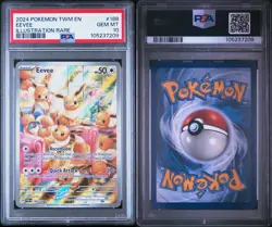 2024 POKEMON TWM EN-TWILIGHT MASQUERADE #188 EEVEE ILLUSTRATION RARE Psa 10 - Image 3