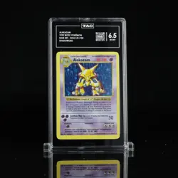ALAKAZAM 1999 WOTC POKEMON #1/102 BASE SET - SHADOWLESS HOLO TAG 6.5 EX-MT+ - Image 1