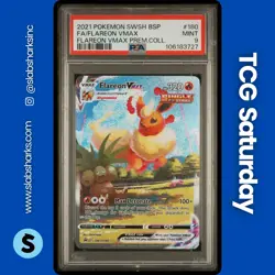 2021 POKEMON SWSH BLACK STAR PROMO #SWSH180 FLAREON VMAX FULL ART PREMIUM PSA 9 - Image 1