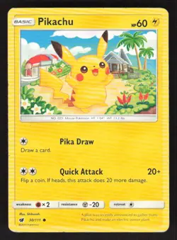 Pokemon TCG SM Crimson Invasion Pikachu #30/111 - Image 1