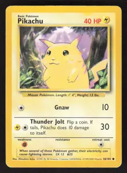 Pokemon TCG Base Set Pikachu #058/102 - Image 1