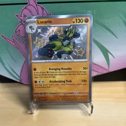 Pokemon TCG Lucario Shiny Rare SV: Paldean Fates 174/091 NM - Image 1