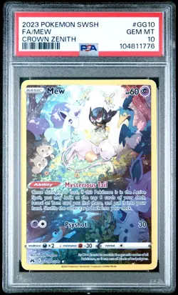 2023 POKEMON SWORD & SHIELD CROWN ZENITH #GG10 FULL ART/MEW PSA 10 - Image 1