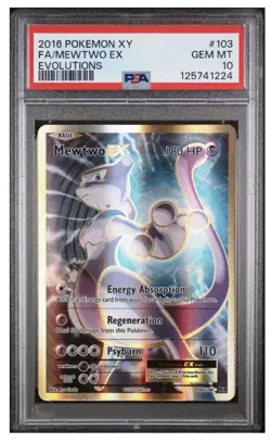 Pokemon XY Evolutions Mewtwo EX #103/108 2016 Full Art PSA 10 - Image 1