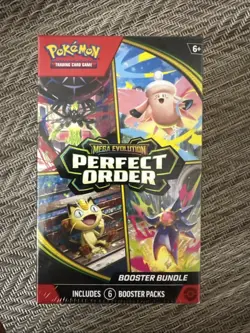 Pokemon TCG Mega Evolution Perfect Order Booster Bundle (6 Packs) Factory Sealed - Image 1