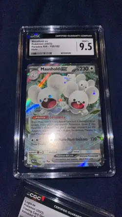 Maushold EX 155/182 Holo Double Rare Paradox Rift Pokemon TCG CGC Grade 9.5 Mint - Image 1