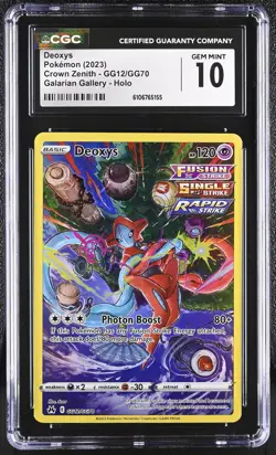 DEOXYS Crown Zenith Holo Trainer Gallery Rare #GG12 CGC 10 Pokemon - Image 1