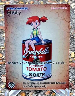 Pokemon Misty Anima Waifu Sexy Doujin ACG DIY Trainer Full Art Card Holo - Image 1