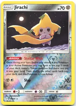 Jirachi 99/181 Holo Rare Team Up Pokemon Reverse Holo Near Mint - Image 1