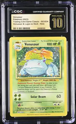 CGC PRISTINE 10 2023 Pokemon CLV EN-TCG Classic Venusaur #003 - Image 1