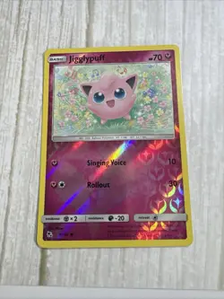 Jigglypuff Rev Reverse Holo SM Hidden Fates Pokemon NM 41/68 Sun & Moon - Image 1