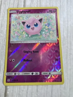 Jigglypuff Rev Reverse Holo SM Hidden Fates Pokemon NM 41/68 Sun & Moon - Image 2