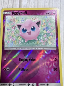 Jigglypuff Rev Reverse Holo SM Hidden Fates Pokemon NM 41/68 Sun & Moon - Image 3